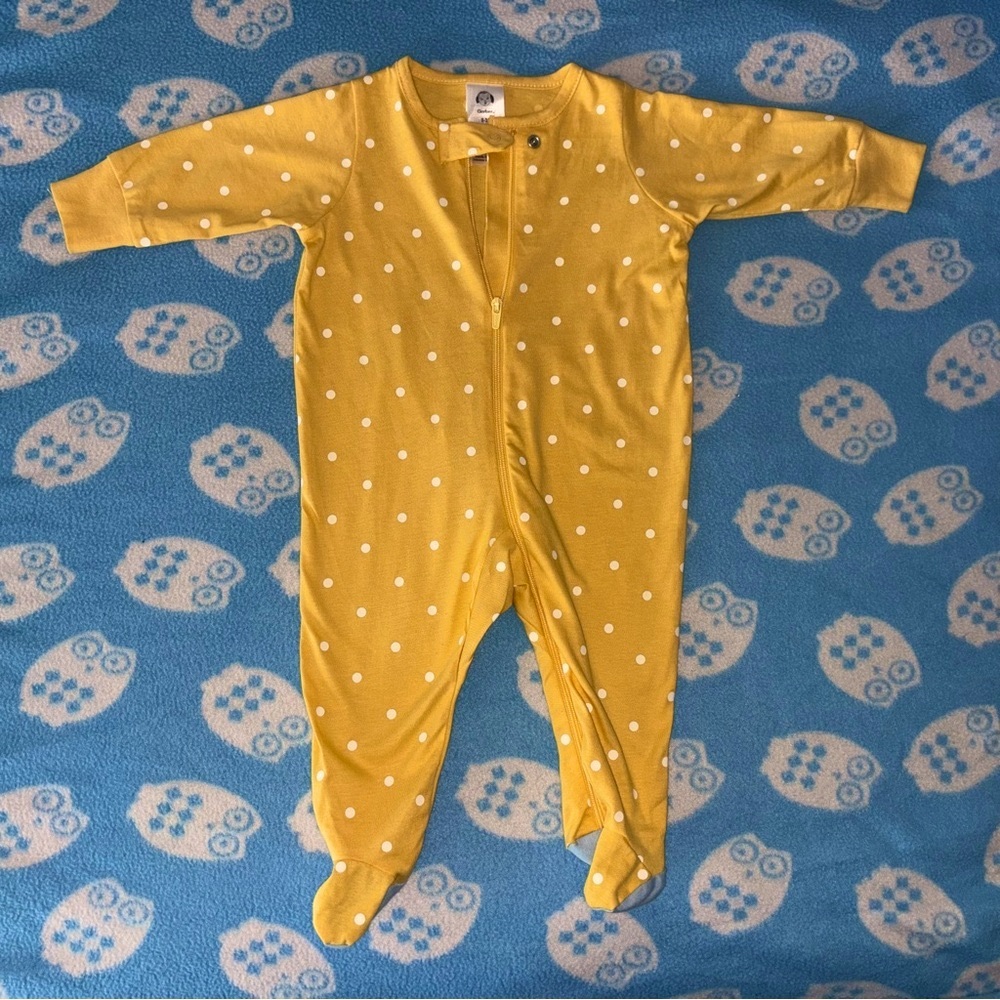 Gerber Yellow and White Footies Cozy One Piece